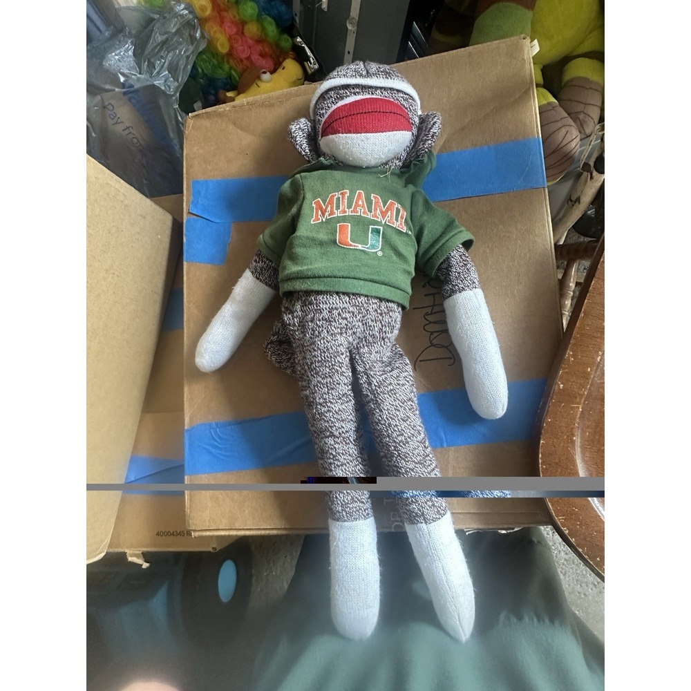 Plushland Sock Monkey 22" Tall Plush Stuffed Animal Toy 2012 Removable Shirt